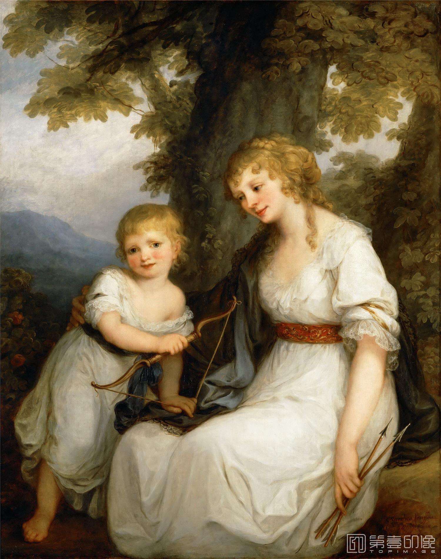 油画-卢浮宫-Angelica Kauffmann (1741-1807)Baroness Juliana von Krüdener (1764-1824) and Her Son-0118